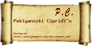 Peklyanszki Ciprián névjegykártya